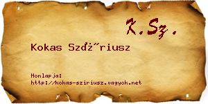 Kokas Szíriusz névjegykártya